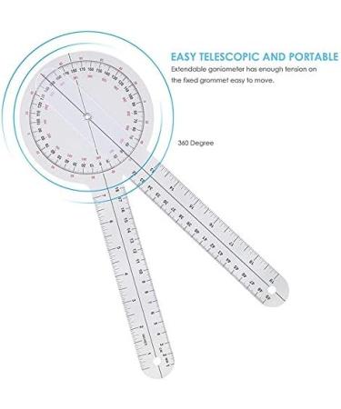 Jdeijfev 3-Piece Goniometer 6/8/12 Therapy Knife Tool Measuring Ruler 360 Degree Universal - Buy Online on GoSupps.com