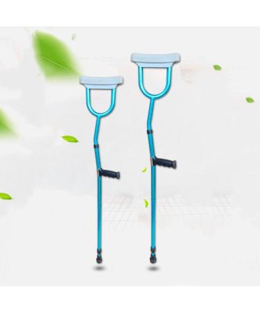 Aluminum Underarm Crutches Blue Lightweight Folding Crutch Walking Canes Height Adjustable for Elderly Handicapped and Disabled Decorate Lucky Star Double branch