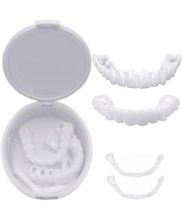 Frenzify 2 pairs of Teeth veneers dentures Extra thin comfort fit PERFECT SAFE TEMPORY DURES UPPER AND LOWER JAW for Beautiful Smile Teeth Veneers One Size Fits Men And Women