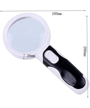 Holding Reading Magnifier 20 Times High Definition Double Lens Glass 80mm with LED Lights - Buy Online on GoSupps.com