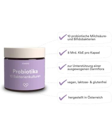 Probiotics for Healthy Intestinal Microbiome - 10 Cultures 8 Billion CFUs Vegan Capsules - Made in Austria - 60 Capsules - Buy Online on GoSupps.com
