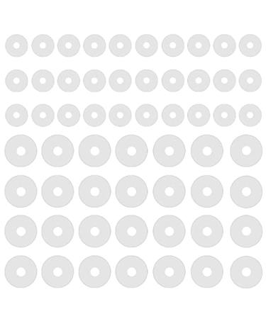 ZS 60Pcs Silicone Healing Non Pull Piercing Discs for Piercing Bump, 3/5/7/9mm Clear Disc Pads Stabilizer Plastic Earring Backs Stopper, Earlobe Support Patches Diameter:3mm+7mm