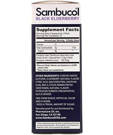 Sambucol Black Elderberry Syrup Sugar-Free 4 oz - Immune Support & Natural Remedy - International Shipping Available - Buy Online on GoSupps.com