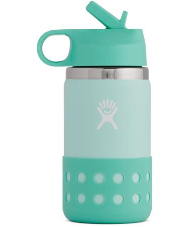 Hydro Flask Kids Wide Mouth Straw LID and Boot Honeydew 12 Oz Paradise