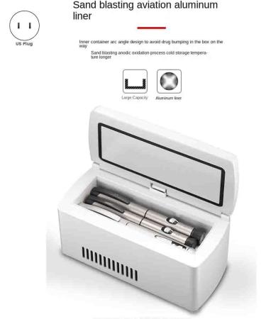 Knadgbft 1 PCS Insulin Refrigerated Box Cooler Cooling Medicine Refrigerator LCD Display Pill Case Hot Dual Travel Case US Plug - Buy Online on GoSupps.com