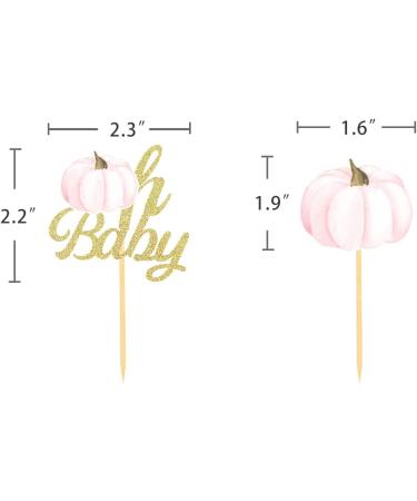 Little Pumpkin Cupcake Toppers Thanksgiving Birthday Baby Shower Fall Theme Party Decorations Gender Reveal Supplies - Set of 24 (baby peach) - Buy Online on GoSupps.com