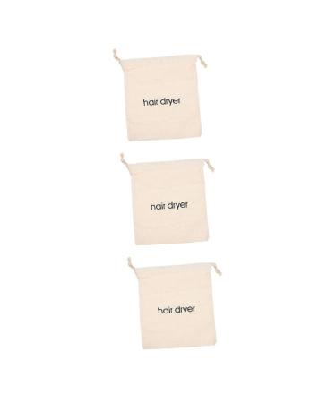 BIUDECO 3pcs Hair Dryer Storage Bag Travel Hair Dryer Bag Hair Steamer Hair Accessory Bag Drher Beige Fabric