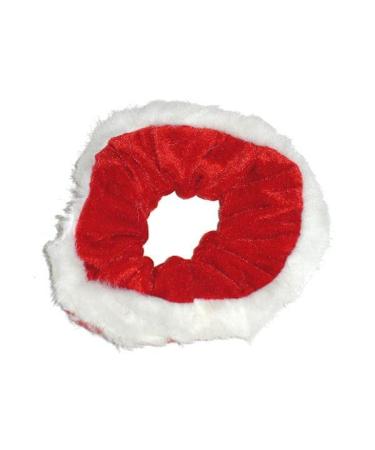Christmas Red Velvet And White Fur Trim Hair Scrunchie Bobble Elastic Hair Band for Women Girls by Glitz4Girlz