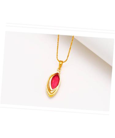 Abaodam Non Tarnish Necklace red necklace red pendant necklace necklace Beautiful Necklace set wedding decorate Ladies - Buy Online on GoSupps.com