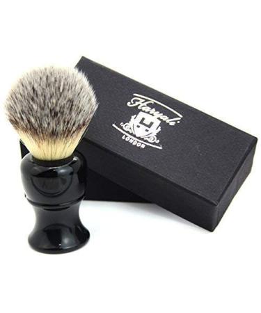 Synthetic Hair Shaving Brush Pure Black Handle Classic Box Gift for Men Gift Box