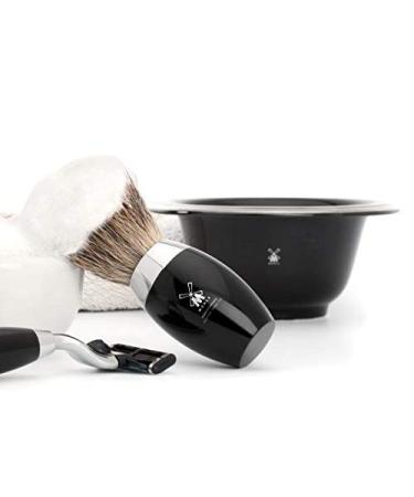 Muhle Black Porcelain Platinum Rim Shaving Dish - Premium Grooming Essential - Buy Online on GoSupps.com