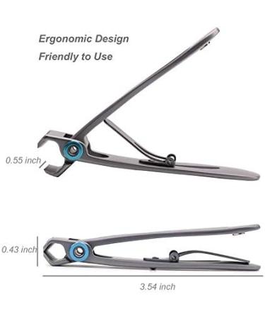 2x Nail Clipper Set Thick Toenail & Fingernail Cutter with Wide Jaw Opening Stainless Steel Silver & Black - Buy Online on GoSupps.com