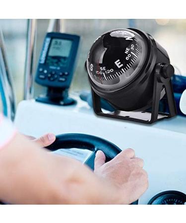 Black Electronic Car Mount Compass | Declination Adjustable Military Marine Ball | Night Vision Dashboard Marine Compass for Boats - Buy Online on GoSupps.com