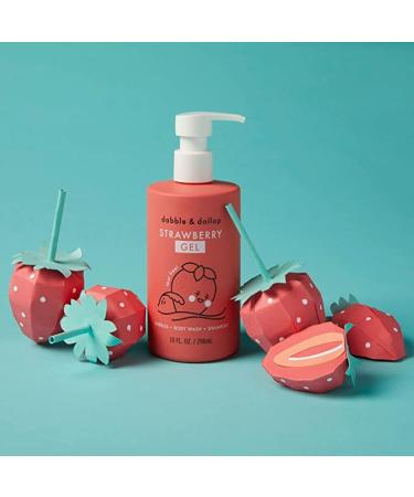 Dabble & Dollop 3-in-1 Shampoo & Conditioner Set - Natural Bubble Bath & Body Wash for Kids | USA-Made Paraben-Free Vegan Tear-Free Gluten-Free - Strawberry & Cherry - Buy Online on GoSupps.com