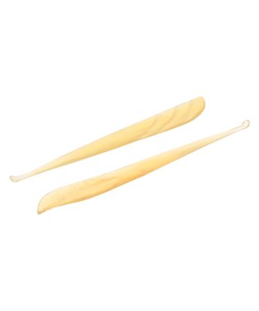 Hemoton 2 Pcs Croissant Ear Pick Travel Ear Plugs Ear Cleaner Tool Cleaning Tool Earwax Scooper Cerumen Spoon Ear Picking Tool Household Ear Pick Tool Shofar Ear Pick Ear Clean Accessories Light Yellow 11.5x1.2x0.3cm