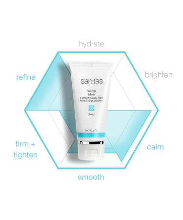 Sanitas Skincare Tea Tree Mask | Purifying Detox Clay Treatment with Salicylic Acid - 2 oz for Clear Skin - Buy Online on GoSupps.com
