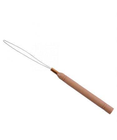 Wooden Hair Extensions Loop Needle Threader Wire Pull Hook Tool Wig Extensions Kit for Female
