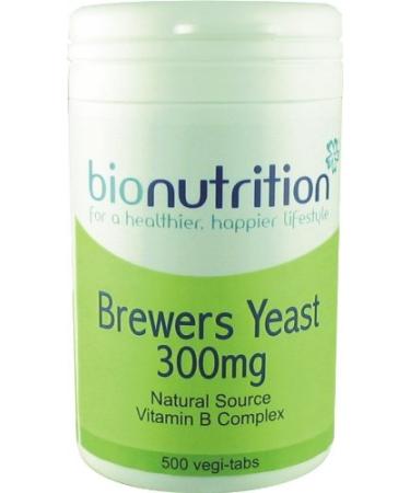 Bio Nutrition Brewers Yeast 300mg : Natural B Vitamins Supplement : 500 vegi-tabs