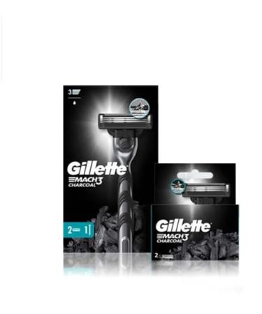 Mach3 Charcoal Razor for Men 1 Razor Handle + 4 Blade Refill