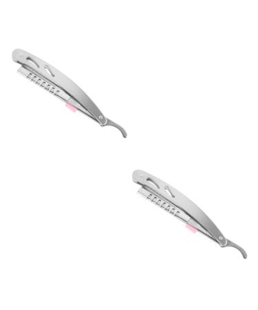 Beaupretty 2st Barturketter Hairdresser Friseurrasierer straight eyebrow shape tool spatula on shave razor the security km