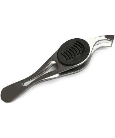 Slant Tip Angled Tweezers - Stainless Steel Precision Eyebrow Tool with Wide Grip - Buy Online on GoSupps.com