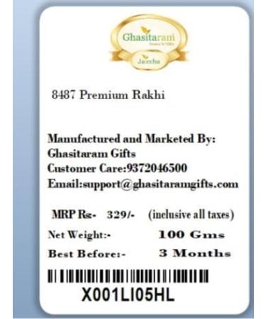Ghasitaram Gifts Rakhi for Brother Rakhis Online - Set of 2 8469 8487 Premium Rakhis - Buy Online on GoSupps.com