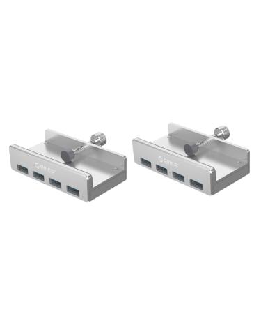 FRCOLOR 2 STK 4-Port USB30 hub Plus power supply connection Laptop-USB-Power-HUB USB splinter Hafen-Hub USB USB 3.0 Splitter several USB connections USB hub 3.0 computer clip silverx2stk 8.9x4.6cmx2PCs