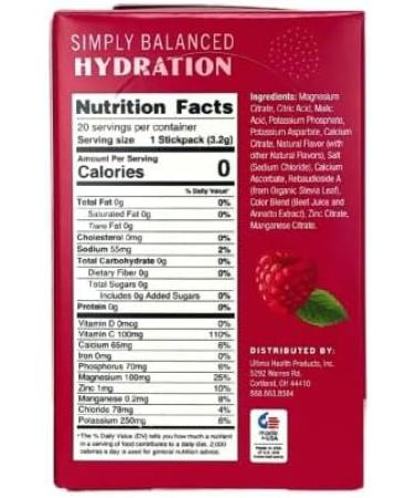 Ultima Replenisher Electrolyte Drink Mix Raspberry 20 Packets - Buy Online on GoSupps.com