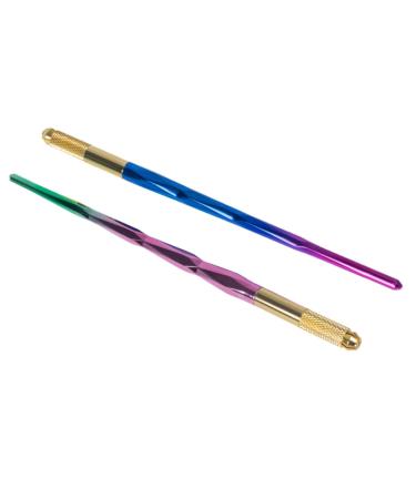 MUSISALY 2pcs Colorful Embroidery Pen Microblading Pen Liquid Eyebrow Pen Microblading Marker Pen Alloy