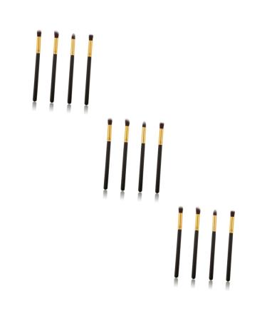 WOONEKY 12 Pcs Eye Make-up Brush Kit Creamy Eyeshadow Foundation Makeup Brush Eye Makeup Brushes Black
