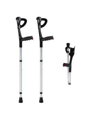 Foldable Forearm Crutches for Height 140-190cm Ergonomic Crutches for Adults Non-Slip Rubber Feet 10 Stops Height Adjustable Multifunction Crutches (1 pcs) () Selfless dedication