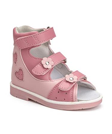 Orthopedic Sandals for Girls with Love Heart Pattern Corrective High-Top AFO Shoes with Arch and Ankle Support 5 Toddler
