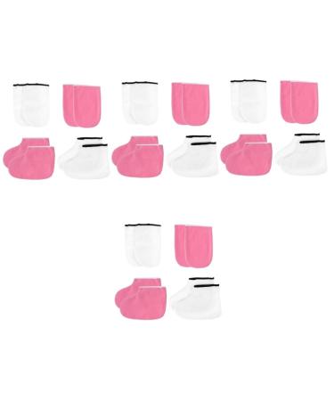 FRCOLOR 8 Sets Leather Horn Boots Moisturizing Work Gloves Foot Nursing Skin Care Tools Moisturizing Gloves Heat Wax Hand Cover Wax Sock Manicure Women's Hot Wax Polyester Lining Mittens