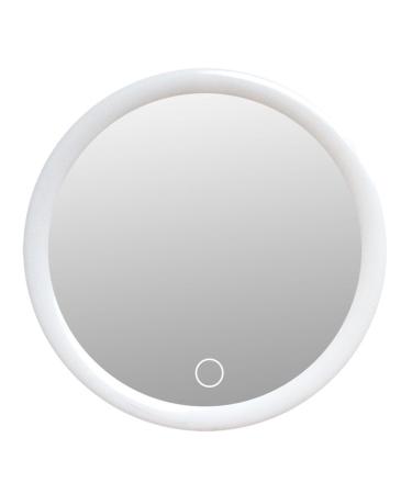 SOFORFREEM 1 Piece 10X Magnifying Mirror with Light Makeup Mirror with Lights Compact LED Magnified Mirror White ABS for Bathroom Bedroom Hotel