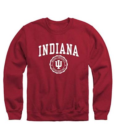 Ivysport Crewneck Sweatshirt for College, Heritage Logo, Color, Adult Unisex Medium Indiana - Cardinal
