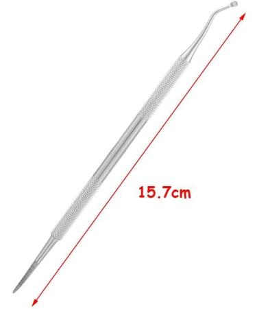 Stainless Steel Double Head Nail Cleaning Tool for Manicure & Pedicure - Onychomycosis Pedicure Kit - Buy Online on GoSupps.com