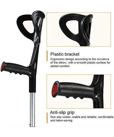 Forearm Crutches Adjustable Forearm Crutches 1 Pair of Sturdy Aluminum Lighter Crutches Handle with Comfortable High Density Grip Lightweigh - Buy Online on GoSupps.com