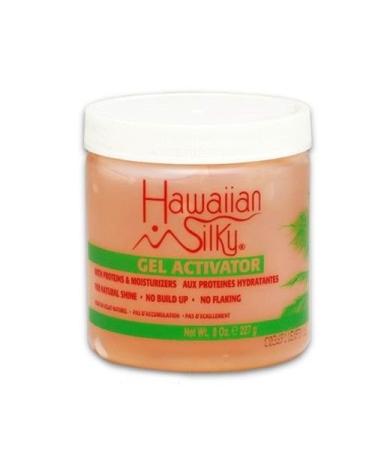 Hawaiian Silky Curl Gel Activator 8 oz Flake-Free Treatment - Natural Protein Extracts to Moisturize Dry & Damaged Hair - For Color Treated Hair - Good on Men  Women & Kids 10008