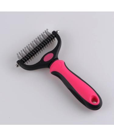 Pet Room Dog Dematting Comb Grooming Tool Kit Deshedding Comb Undercoat Rake to Remove Loose Knots Mats Tangles Hairs Fits for Pets Dogs Cats Horses and Rabbits (Large Pink) L Pink