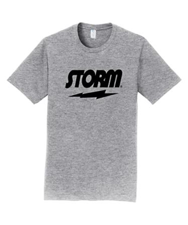 Logo Infusion Athletic Heather T-Shirt 90% Cotton - Storm Bowling - Black Storm Logo - Design 00BC Large