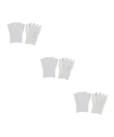 DOITOOL 3 Pairs Gel Socks Big Toe Separators Open Toe Socks Silicone Socks Moisturising Foot Moisturizing Socks Bunion Straightener Fingerless Gloves Nursing Supplies White Feet
