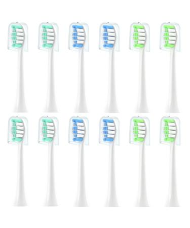 Toothbrush Heads for Philips Sonicare Replacement Brush Heads with Protective Cover Soft Dupont Bristles Electric Toothbrush Replacement Heads for Oral Health 12 Counts (Pack of 1)