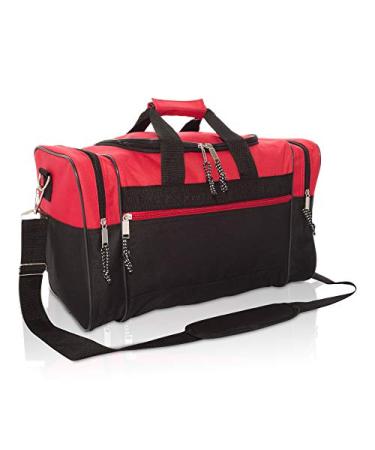 DALIX 17" Blank Duffle Bag Duffel Bag Travel Size Sports Durable Gym Bag Red