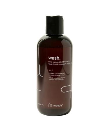 MAUDE pH Balanced Body Wash + Bubble Bath No. 3 - Gentle Body Wash & Bubble Bath Soap - Omega 3  6  0 + Vitamin B3  B5  C  and E (12 oz)