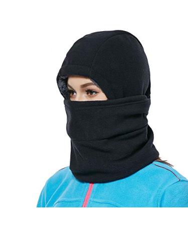 Heavyweight Balaclava Face Mask, Winter Warmer Thermal Fleece Windproof Mask for Skiing Cycling Motorcycle Black