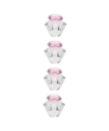 minkissy 4 Pcs Nail Art Crystal Cup Glass Containers with Lids Crystal Dappen Dish Cups Diamond Dappen Dish Clear Container Manicure Nail Art Bowl Nail Cup White Crystal Plate Cup 5.5x5.5cmx4pcs Pinkx4pcs