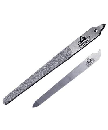 Podiatry Diamond Deb Foot Dresser P2 - Rough and fine Diamond Coating - Pedicure Double Sided Foot Care Rasp Tool - CE Approved 16cm Stainless Steel Nail File Slim Pattern