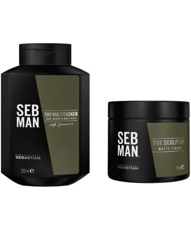Wella Professional SebMan Gift Box The Multitasker 3in1 Shampoo 250 ml + The Sculptor 75 ml - Buy Online on GoSupps.com