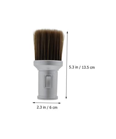 Beavorty Powder Brush - Large Retractable Hairdresser & Barber Brush for Neck & Shaving - 13.5x6cm Silver - Buy Online on GoSupps.com