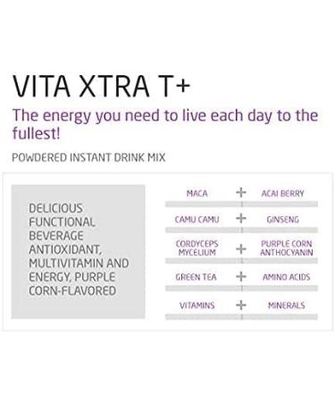Fuxion Vita Xtra T-Mix Fast Acting Energizing Tea - All Natural Herbs & Fruits for Natural Energy - Purple Corn - 28 Sachets - Buy Online on GoSupps.com